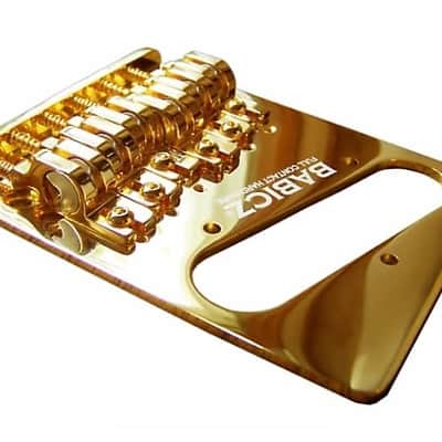 Babicz Full Contact Hardware ORIGINAL SERIES FCH6 TELE STYLE BRIDGE, 6 String, gold image 3