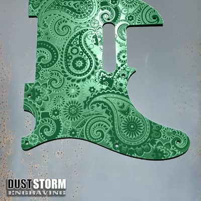 Paisley Telecaster 8 Hole Forest Green Solid Color Acrylic Pickguard with Standard or Humbucker Cut for Fender American/Mexican Tele Guitar image 3