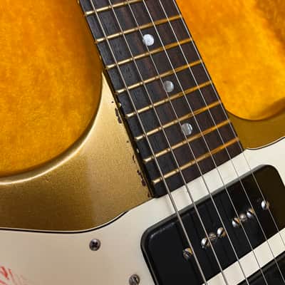 Vintage 1966 Gibson Firebird III Non-Reverse Refin Gold Music City Bridge image 2