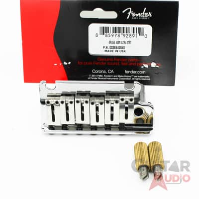 Genuine Fender Deluxe Ultra Strat/Stratocaster Bridge Tremolo Assembly - Chrome image 1