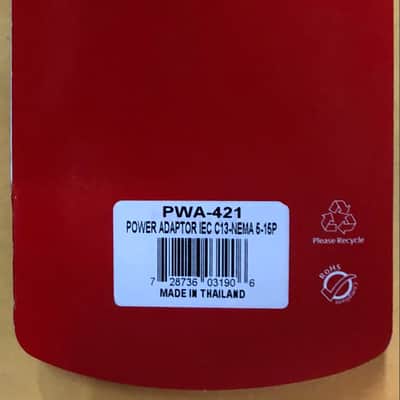 Hosa PWA-421 Power Adaptor IEC C13 to NEMA 5-15P - Black image 3
