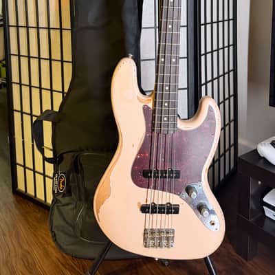 Fender Flea Artist Series Road Worn Signature Jazz Bass 2019- Shell Pink image 1