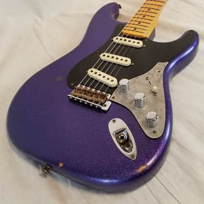 Fender Custom Shop B1 Limited Edition Poblano II Strat Relic Electric Guitar, Purple Sparkle W/ Case image 6