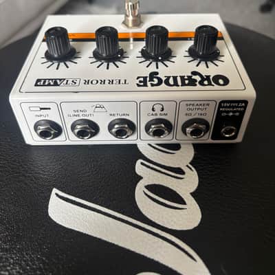 Orange Terror Stamp and Orange Speaker Cable - 20-Watt Pedalboard Guitar Amp 2020 - Present - White image 4