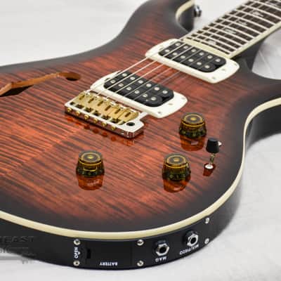 PRS SE Custom 24 Semi Hollow Piezo Orange Tiger Smokeburst (s/n: 0935) image 8