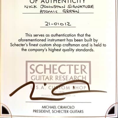 Schecter Nick Johnston USA custom shop HSS 2021 image 4