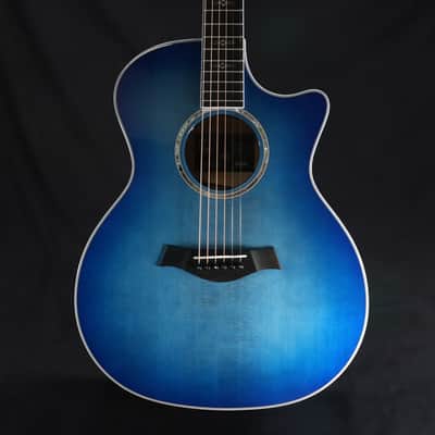 Taylor Custom Shop Grand Auditorium Spruce Top Quilt AAA Maple Back & Sides with Hardcase Transparent Blue 092 image 7