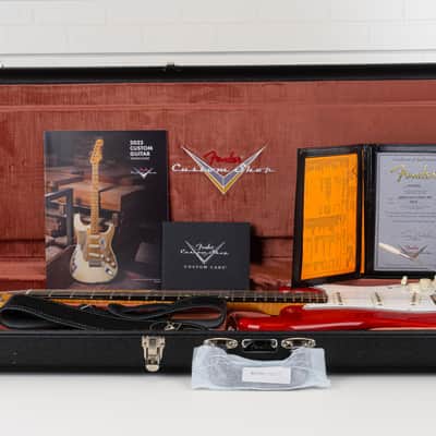 Fender Custom Shop American Custom Stratocaster Electric Guitar, Rosewood Fingerboard, Crimson Transparent image 3