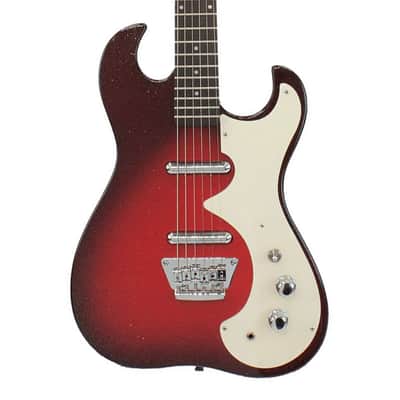 Silvertone 1449 Series Double Cut Guitar - Red Silver Flake Burst image 1