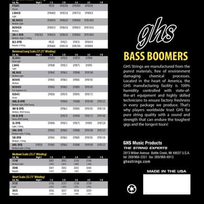 GHS Strings M3045-2, 4-String Bass Boomers, Nickel-Plated Electric Bass Strings, Long Scale, Medium, Pack of 2 (45-105),BLACK image 2