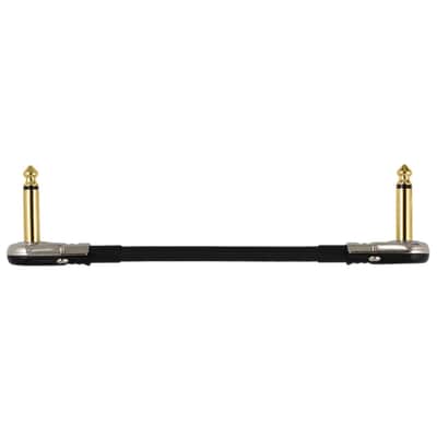8" Castline Gold Mogami 2524 Guitar Pedal Board Patch Cable TS Low Profile Pancake Connector image 1