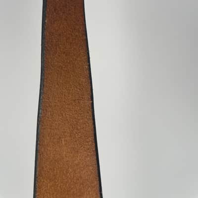 Vintage Handmade Wide Leather Guitar Strap – Brown 41” x 4” image 10
