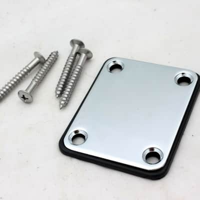 Neck Plate w/ Screws - Chrome - ships from US image 2