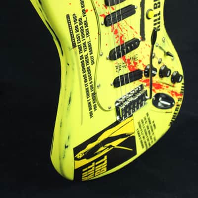 Custom Painted and Upgraded Fender Squier Strat CXS Series Custom  Aged and Worn With Graphics And Matching Headstock image 3