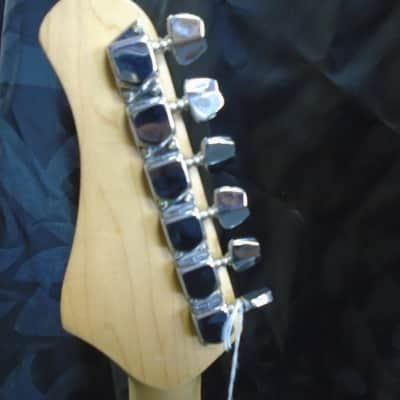 Slammer by Hamer strat copy Black white pearloid pickguard electric guitar image 6