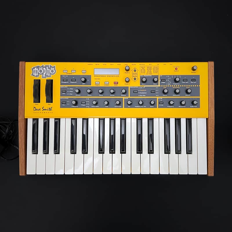 Dave Smith Instruments Mopho 32-Key Monophonic Synthesizer 2011 - 2016 - Yellow with Wood Sides image 1