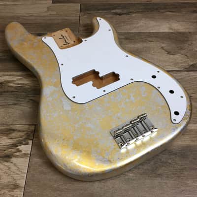 Made to Order - FRANCHIN Jupiter bass body Impressionist METALLIC LEAF (Gold/Silver/Copper/Bronze) texture Basswood Poplar Precision-Bass Style Made in Italy image 2