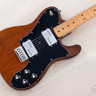 1974 Fender Telecaster Deluxe Mocha Vintage Guitar w/ Wide Range Humbuckers, Case