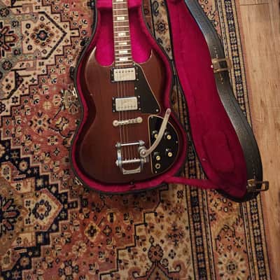 1972 Gibson SG Deluxe Cherry w/ 70s Gibson SG Case | Gibson Embossed T-Top Humbuckers, Factory Gibson Bigsby B5 image 20