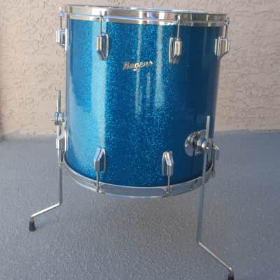 ROGERS VINTAGE HOLIDAY BLUE SPARKLE DRUM SET - DAYTON ERA image 8