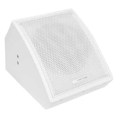 CARME-U10MW | CARME Series 10" Coaxial Passive 2-way Professional PA DJ Stage Monitor Speaker, White with U Mounting Bracket, for Surface-Mount, Installation, Live Sound, Bar, Church image 1