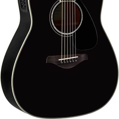 Yamaha FGX830C Solid Top Folk Acoustic-Electric Guitar - Black image 2