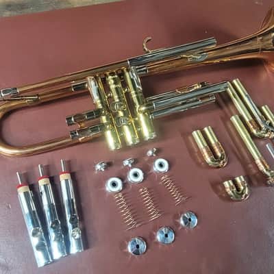Getzen SUPER DELUXE TRUMPET -Copra -COPPER-BELL , Mouthpiece 3 Mutes & Original Case image 20