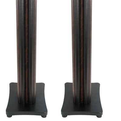 Rockville ELITE-5B 5.25" Bookshelf Speakers w/Bluetooth+36" Dark Wood Stands image 1