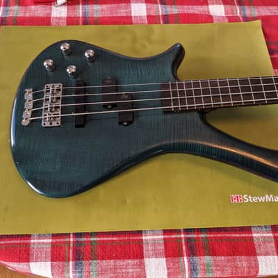 1996 left-handed Warwick Fortress One bass, Ocean Blue Satin image 3