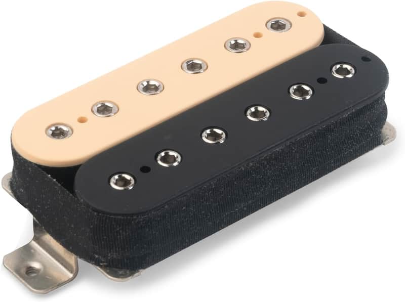 StewMac 70s Distortion Humbucker Pickup, Bridge Position, Zebra Exposed Coils image 1