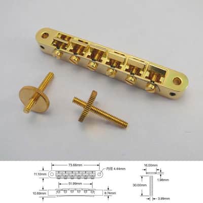 AVR2-G TonePros ABR1 Replacement Tune-O-Matic Bridge, Gold Finish image 3