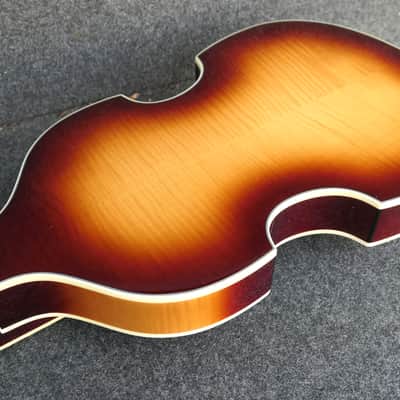 Hofner HCT-500/1-CV Cavern Custom Conversion Beatle Bass Brown burst Tea Cups Cream Switches & Hard Case image 10