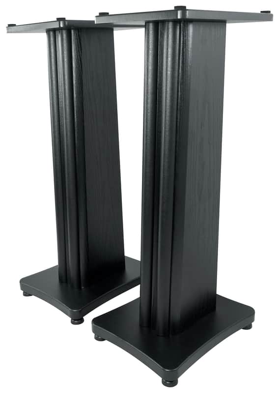 2) Rockville SS28B Black Wood Grain 28" Speaker Stands Fits Insignia NS-HBTSS116 image 1
