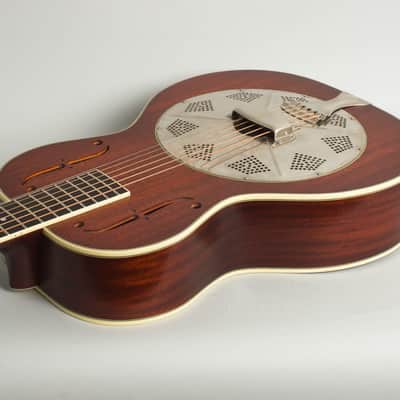 National  El Trovador Baritone Resophonic Electric Guitar (2009), ser. #15563, original black hard shell case. image 7