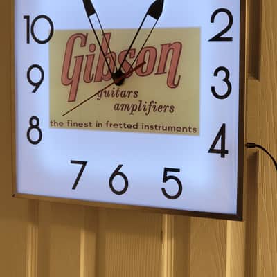 1950's Gibson Dealer Style Square Light Up Clock Killer Cool Mancave, Bar, Garage Item image 4