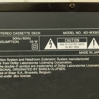 AIWA AD-WX808 Rare Vintage Dual Cassette Deck dbx Dolby HX Pro Warranty image 3