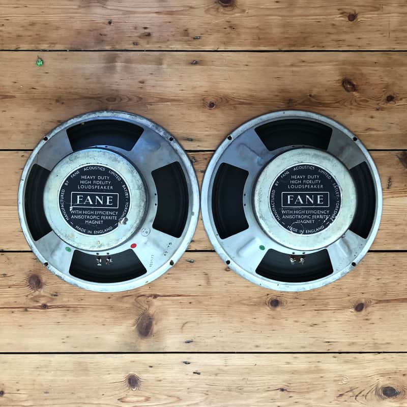 Pair of 2x12 Fane 12” 60w - 16 ohm guitar speakers from ‘77 image 1