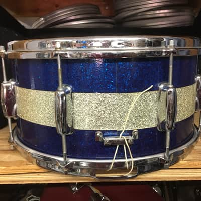 Slingerland 3 Ply 1964 Blue Silver Sparkle Duco image 4
