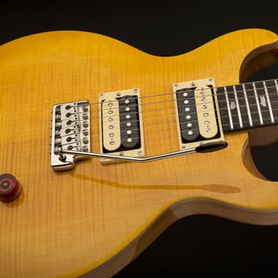 PRS SE Santana Signature Yellow Double Cutaway Flamed Maple Top HH Birds Inlay image 3