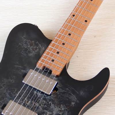Custom Handmade Burl Wood Top Electric Guitar, Okoume Wood Body, Maple Wood Neck, 22 Frets image 5