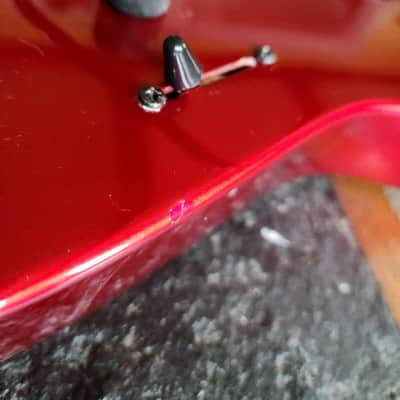 Squier Showmaster Jason Ellis 20th Anniversary strat reverse 2004 - red image 14