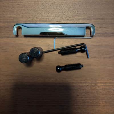Gotoh 510FA Aluminium Tailpiece - Nickel, Black Bolts image 1