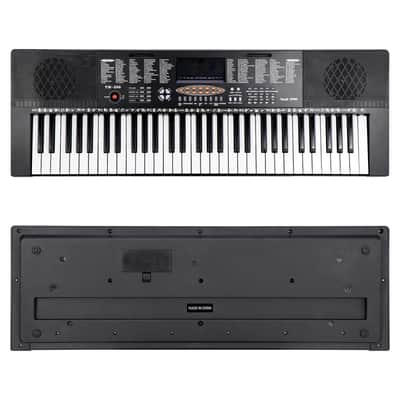 NEW 61 Key Electronic Keyboard Piano Organ with Microphone Stand Stool Earphone 2024 - Black image 5
