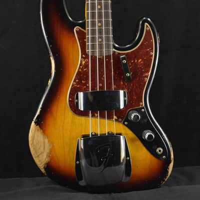 Mint Fender 1961 Jazz Bass Heavy Relic 3-Color Sunburst 3A Rosewood Fingerboard image 1
