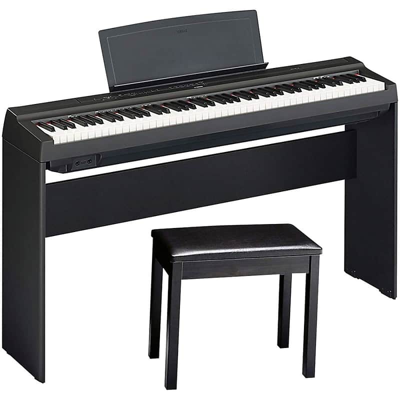 Yamaha P-125BLB 88-Key Digital Piano with Stand and Bench image 1