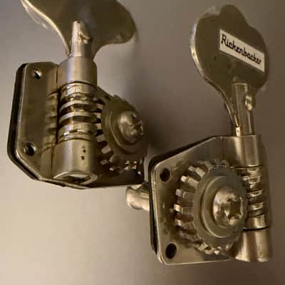 Rickenbacker 4001 & 4003 bass tuning heads [1L &1R] 1970s - Chrome image 6