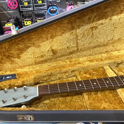 1953 Kay K-125 Stratotone "Peanut" Gloss Refinished Teal Green Electric Guitar with Vox Hardshell Case image 16