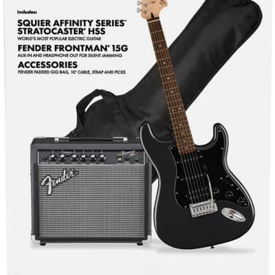 SQUIER - Affinity Series Stratocaster HSS Pack  Laurel Fingerboard  Charcoal Frost Metallic  Gig Bag  15G - 230V EU - 0372821669 image 3
