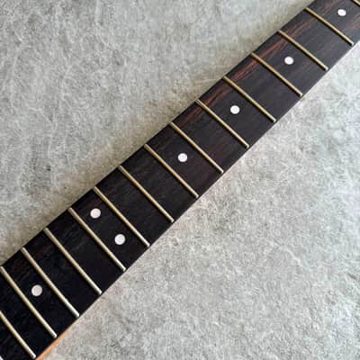 Tele Guitar Neck Yellow Flame Maple 22 Fret Rosewood Fretboard, Gloss Finish, 12" Radius image 8
