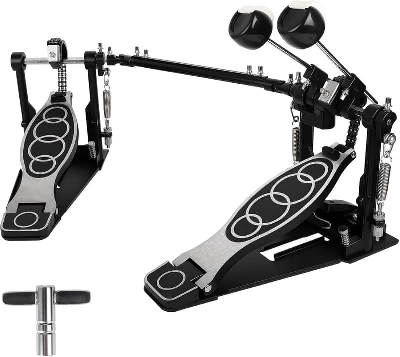 Double Bass Pedal, Double Chain Double Bass Drum Pedals, Double Kick Drum Pedal with Patch Suit for Kick Drum image 1